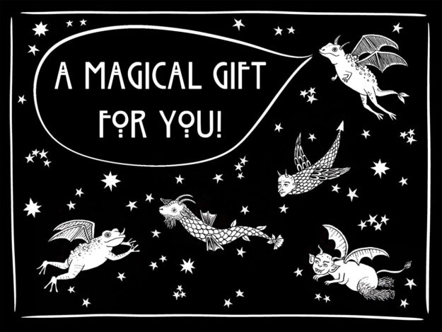 cosmic drifters gift card magical design