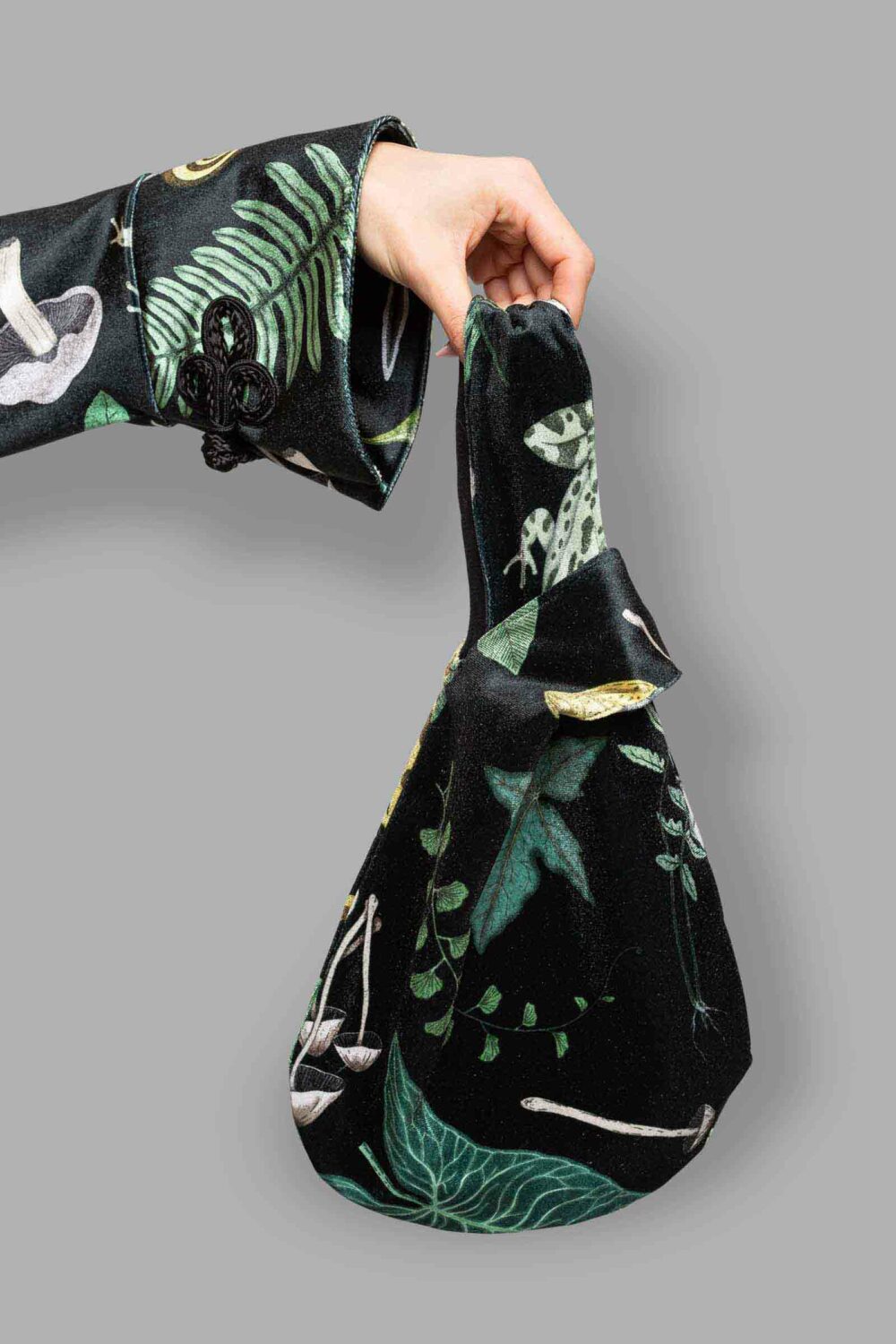 cosmic drifters japanese knot bag wild woods print