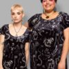 cosmic drifters short sleeved velvet midi dress ossium print pairs(1)