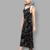 cosmic drifters cowl neck velvet dress ossium print side