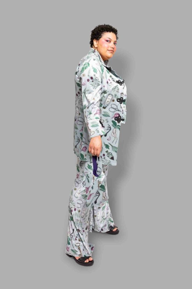 cosmic drifters frog clasp velvet jacket forest witch print side(2)