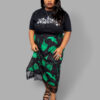 lace trim midi skirt front wicked witch print