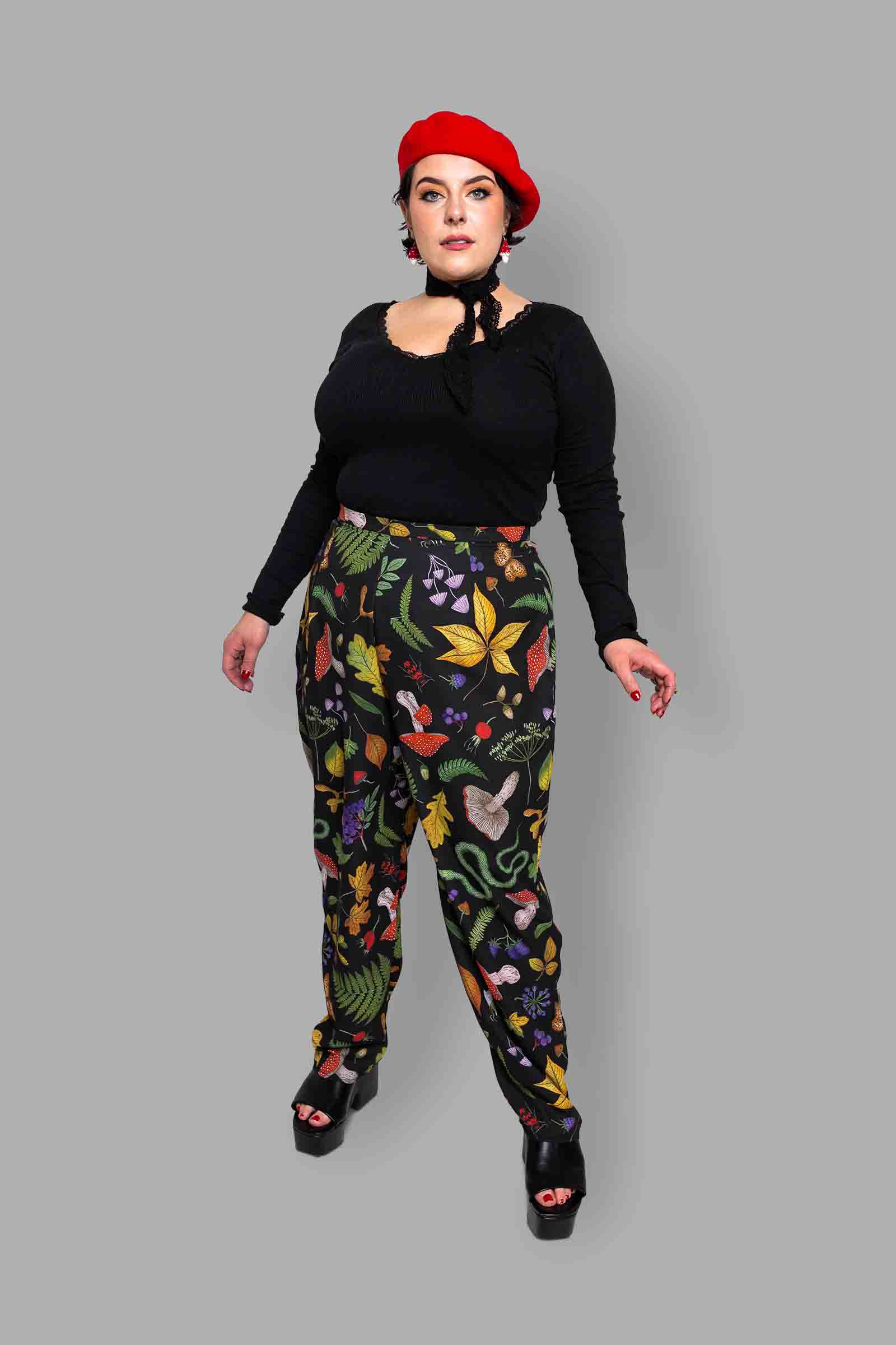 cosmic drifters high waist tapered trousers front hedge witch