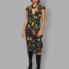 cosmic drifters capped sleeve midi dress front hedge witch