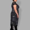 cosmic drifters capped sleeve midi dress side travelling carnival