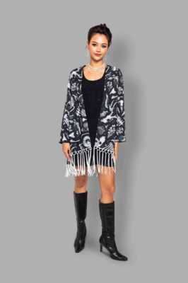 cosmic drifters fringed robe front fungalis