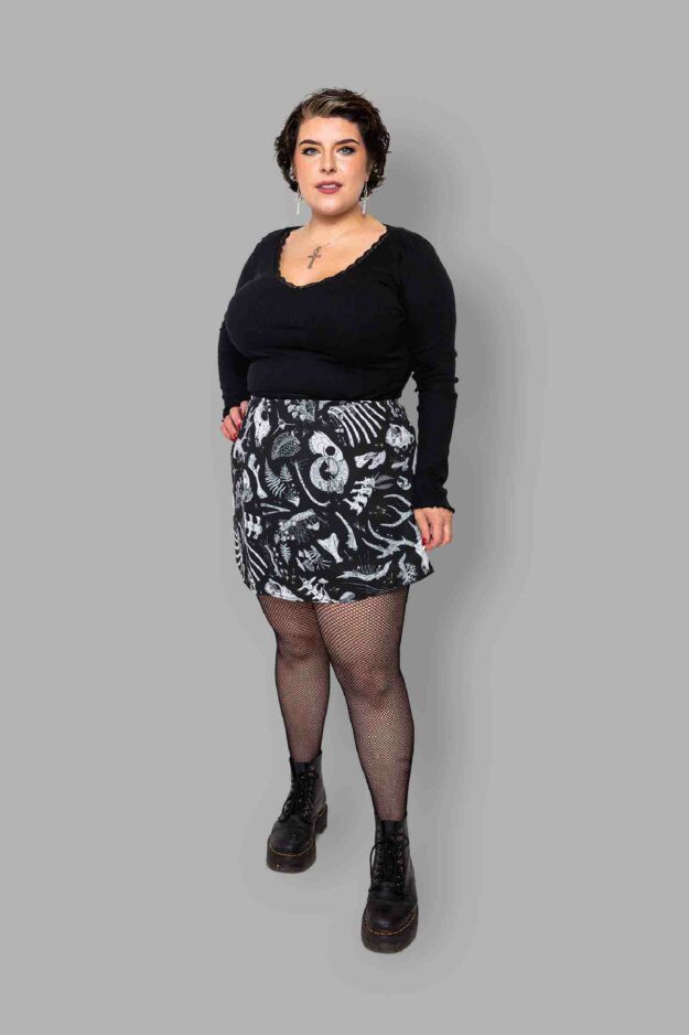 cosmic drifters fully lined mini skirt front fungalis