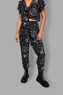 cosmic drifters high waist tapered trousers close travelling carnival