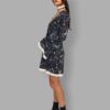 cosmic drifters lace up bell sleeve mini dress side travelling carnival