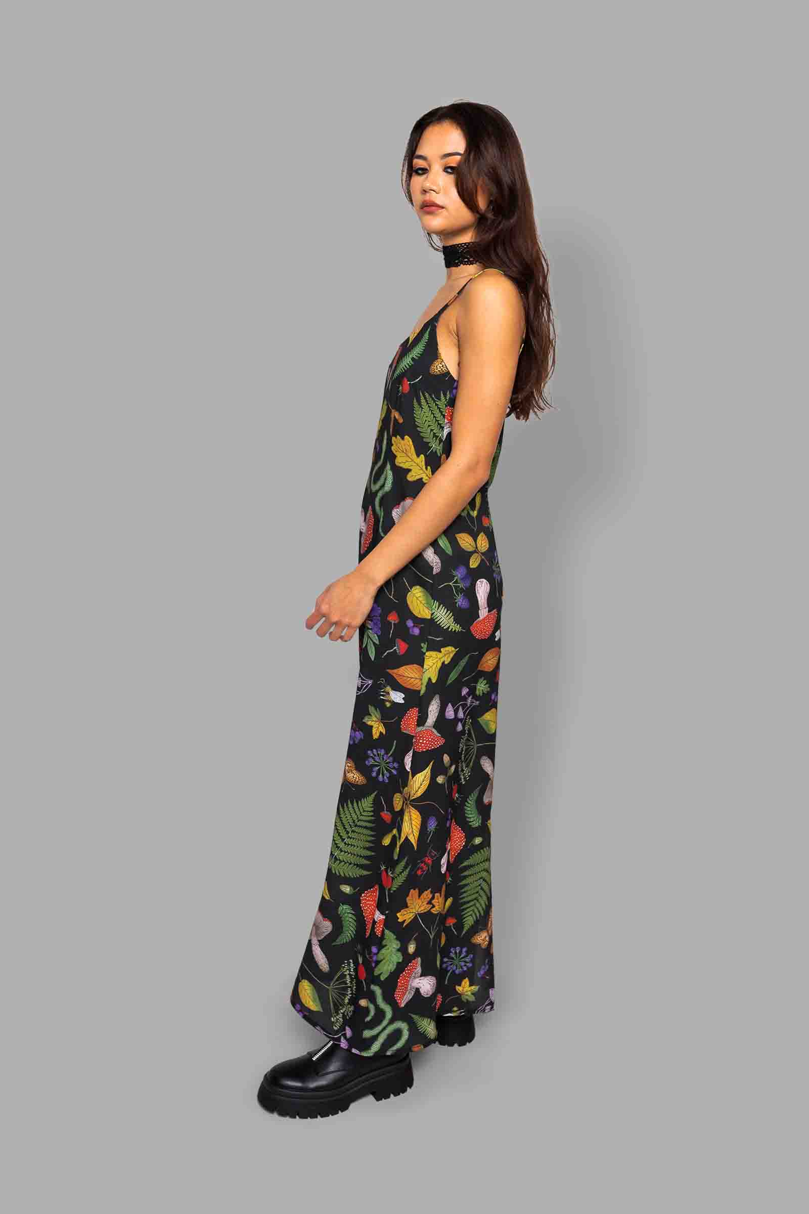 cosmic drifters maxi slip dress front hedge witch