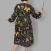 cosmic drifters tie neck bell sleeved midi dress back hedge witch