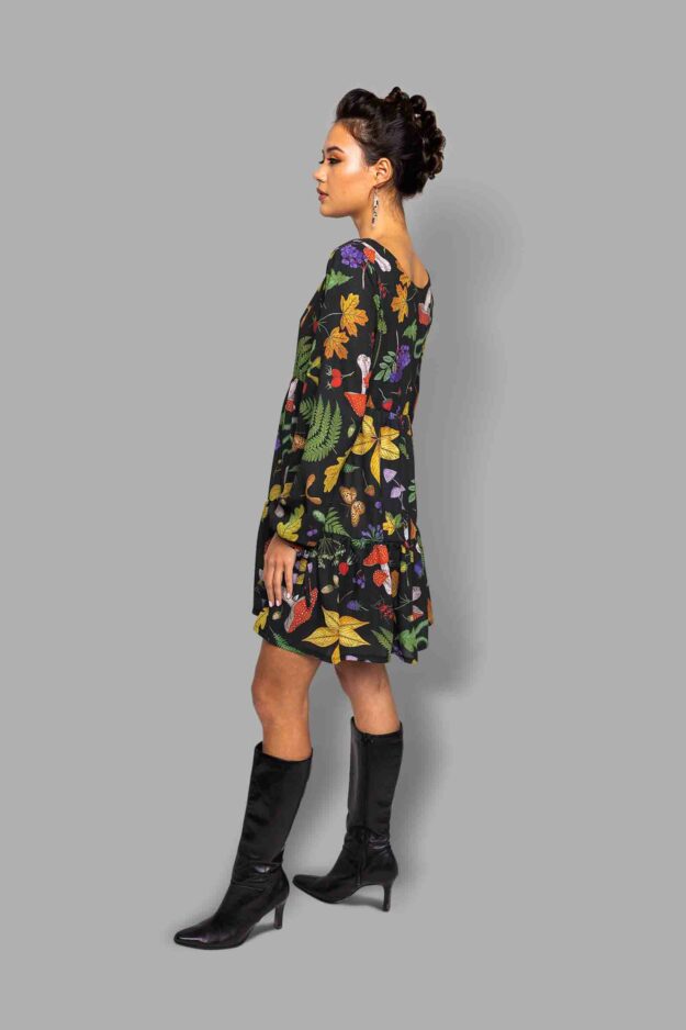 cosmic drifters tiered tea dress side hedge witch