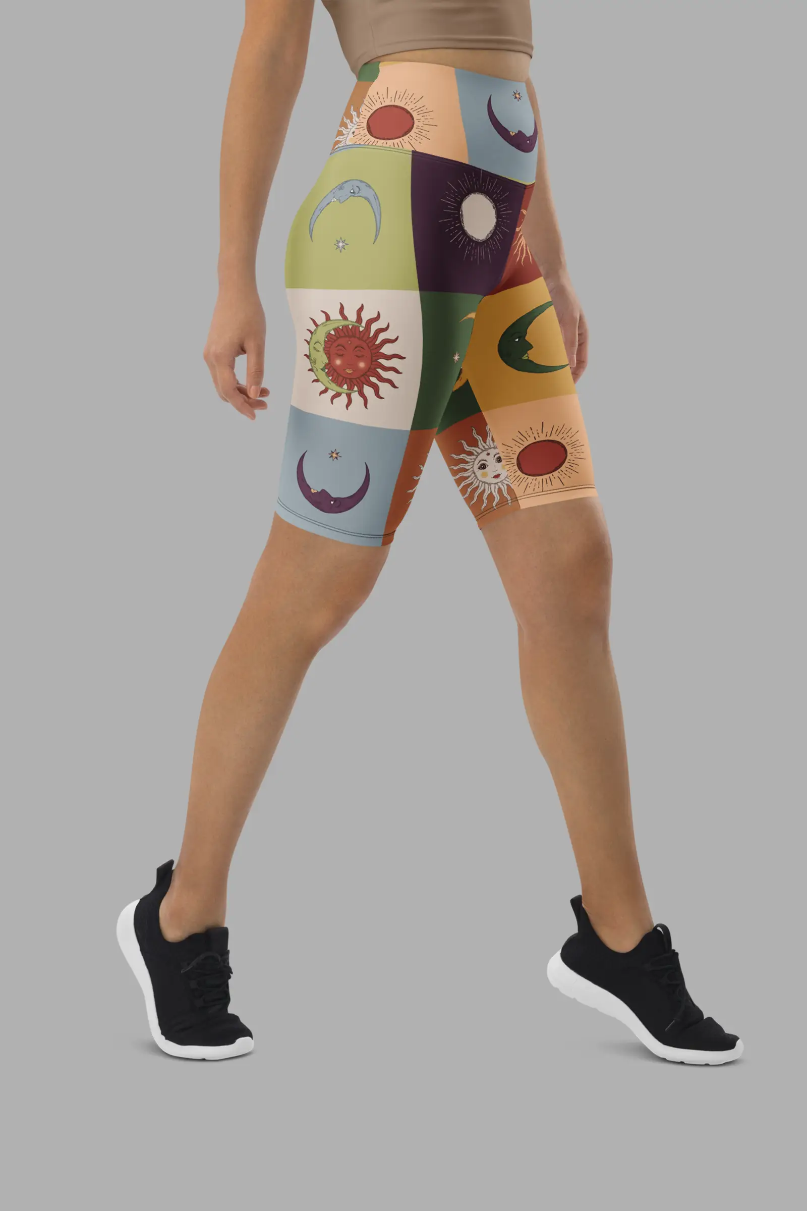 90s patchwork biker shorts side