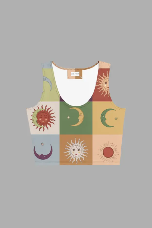 celestial whimsy print crop top