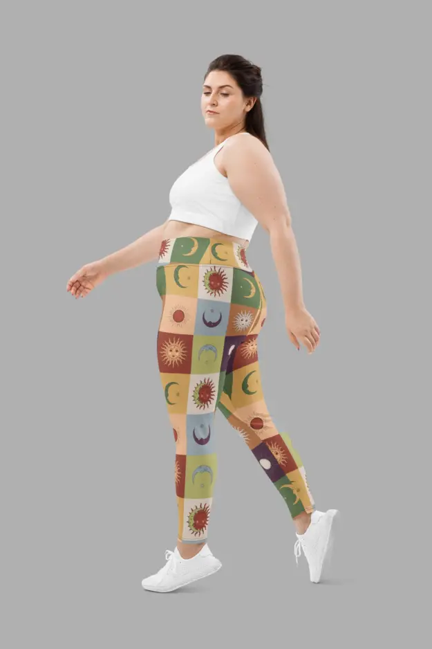90s patchwork plus size leggings 2