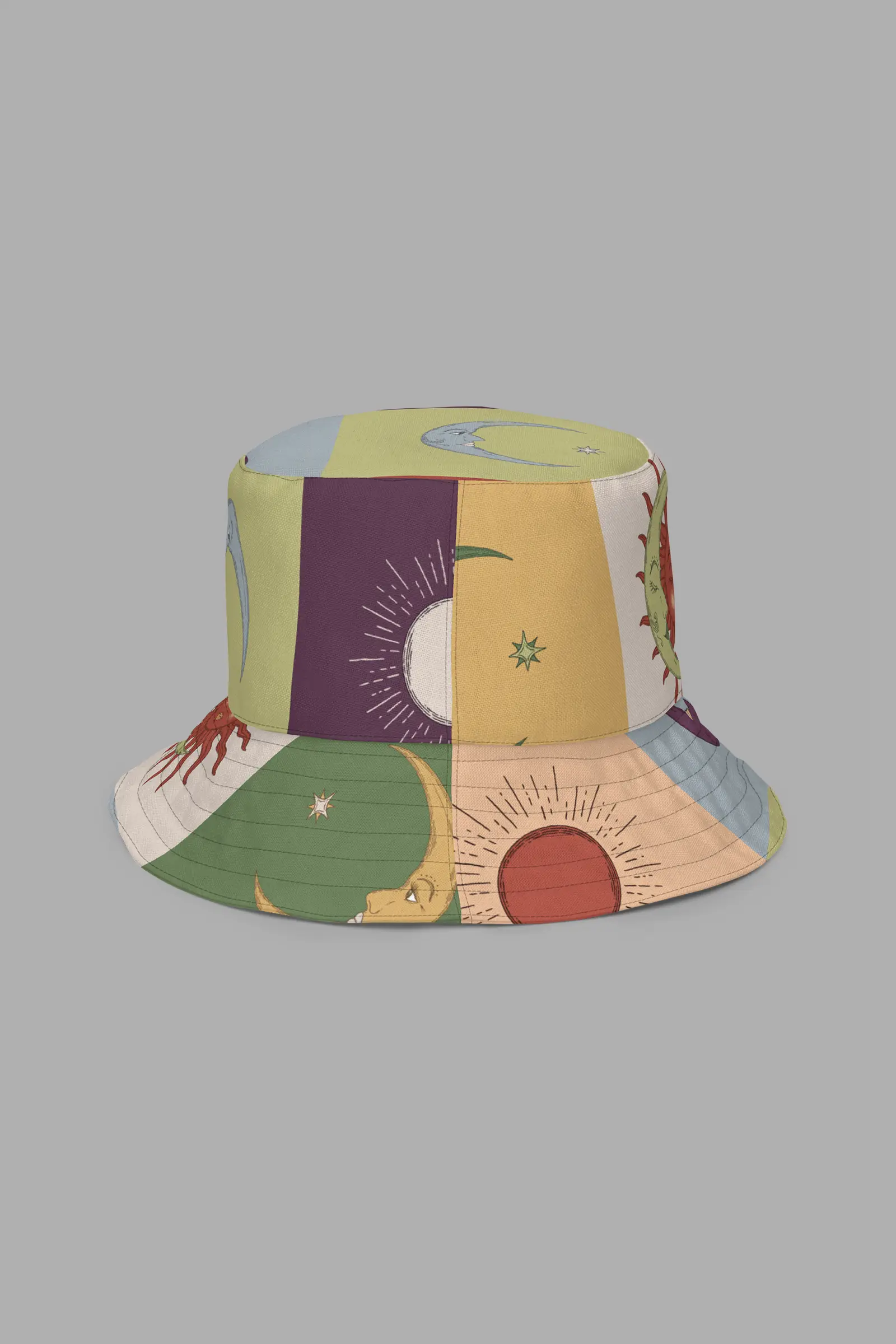 90s patchwork print reversible bucket hat 2