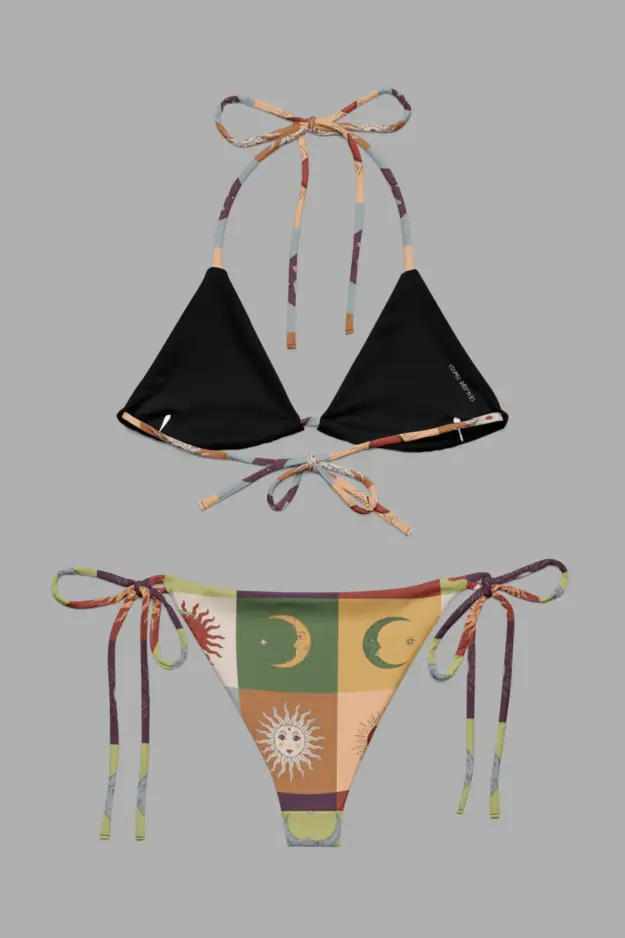 90s patchwork string bikini back