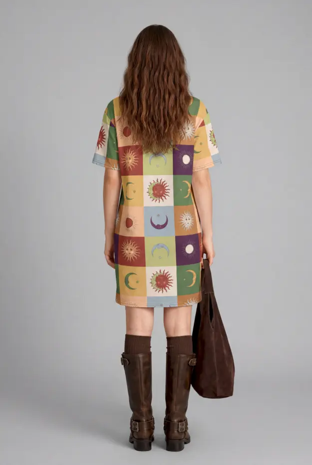 90s patchwork t shirt dress