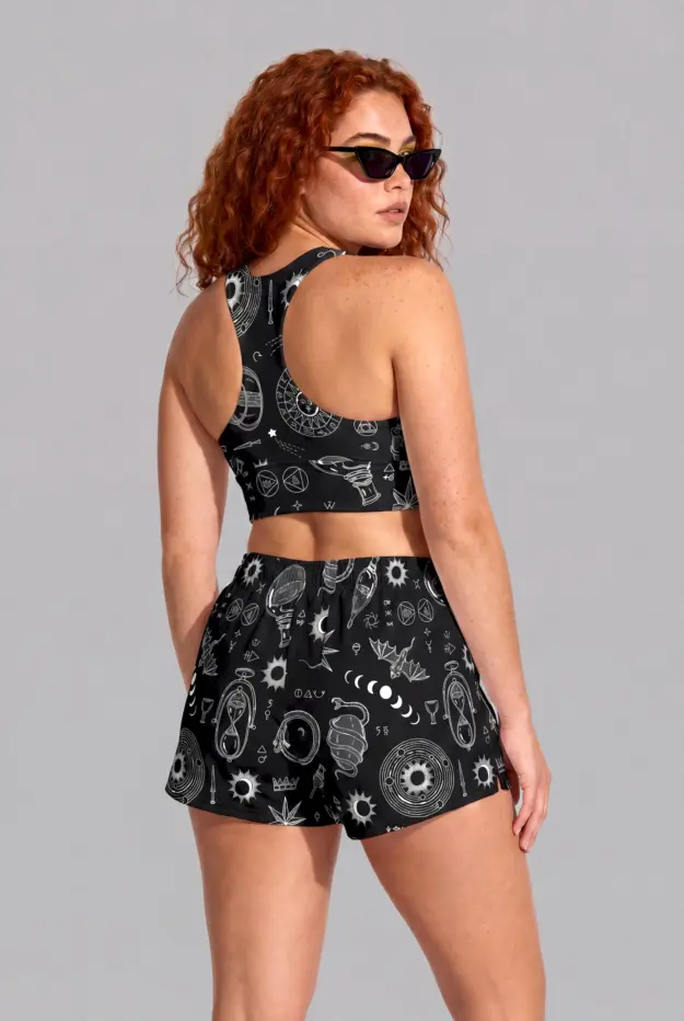 alchemy print unisex athletic shorts