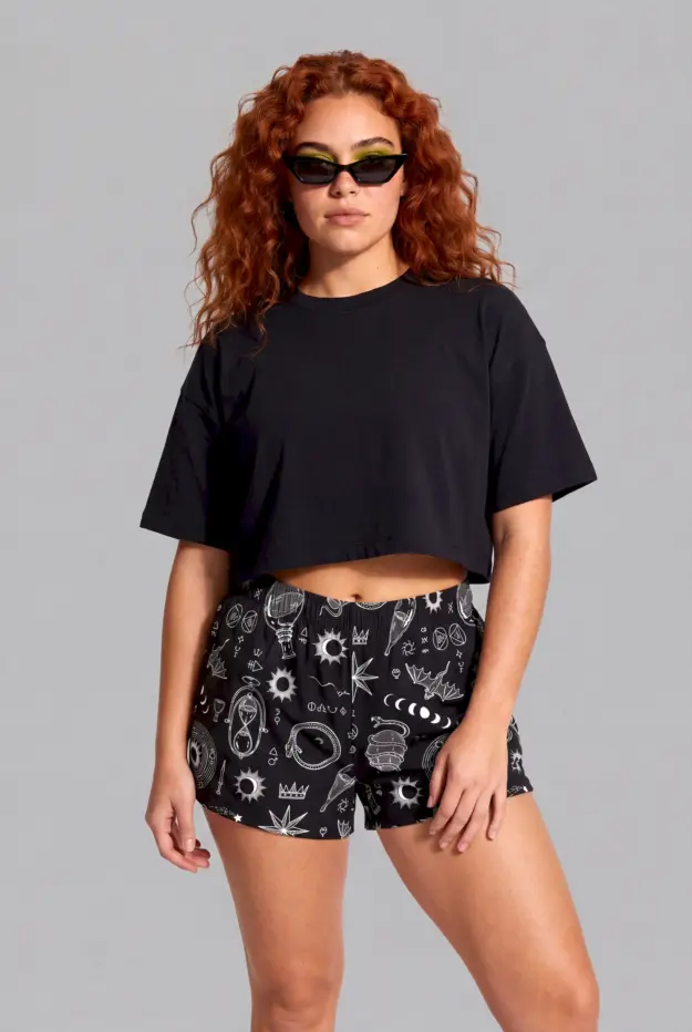 alchemy print unisex athletic shorts