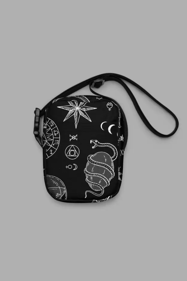 alchemy print utility crossbody bag front