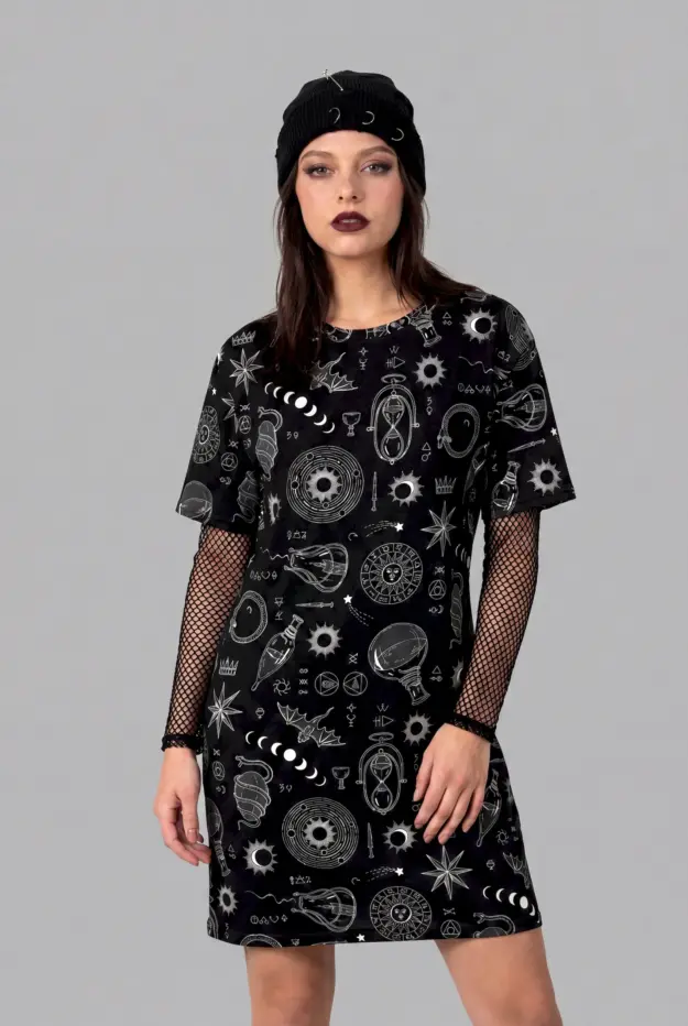 alchemy print t shirt dress