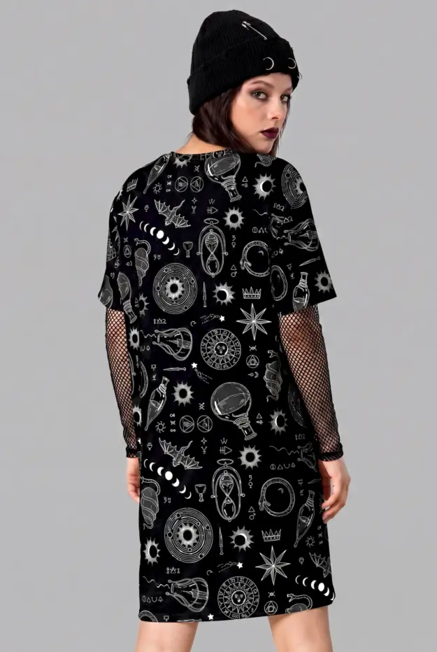 alchemy print t shirt dress