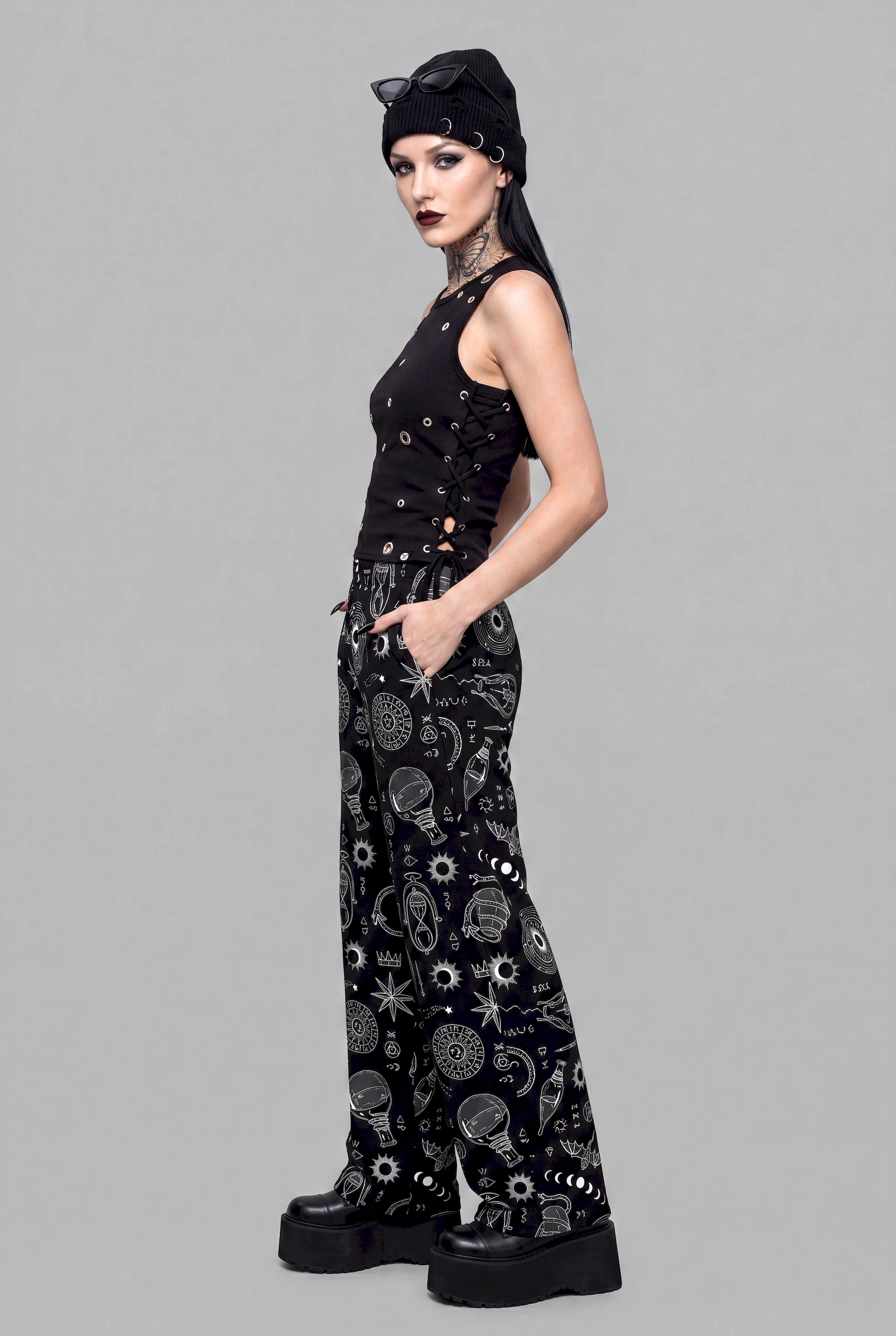 alchemy print unisex wide leg pants