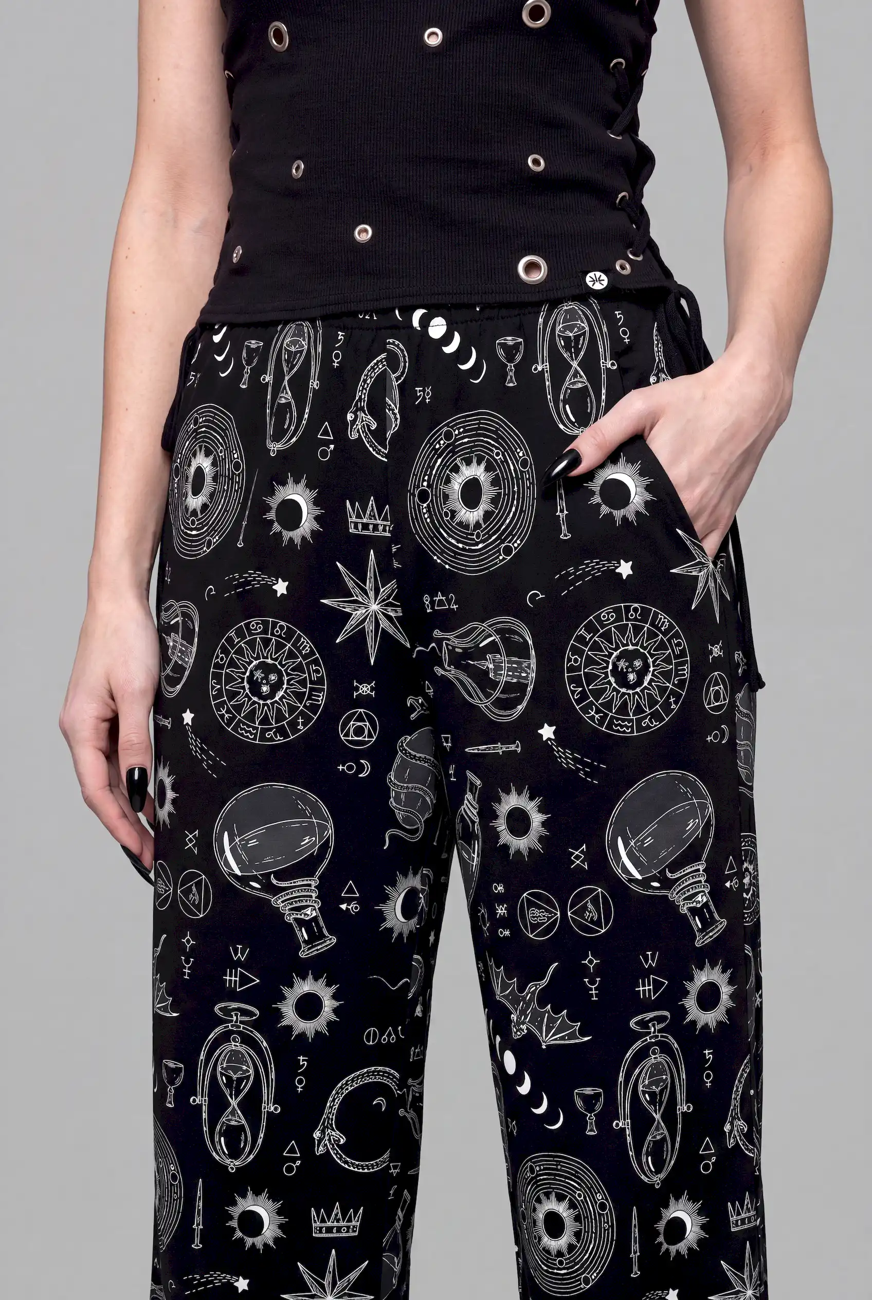 alchemy print unisex wide leg pants