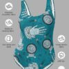 all over print one piece swimsuit front