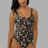 all over print one piece swimsuit front