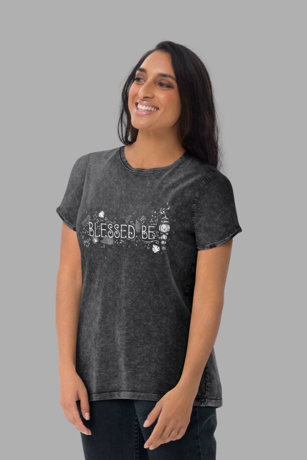 blessed be unisex denim t shirt black front 3