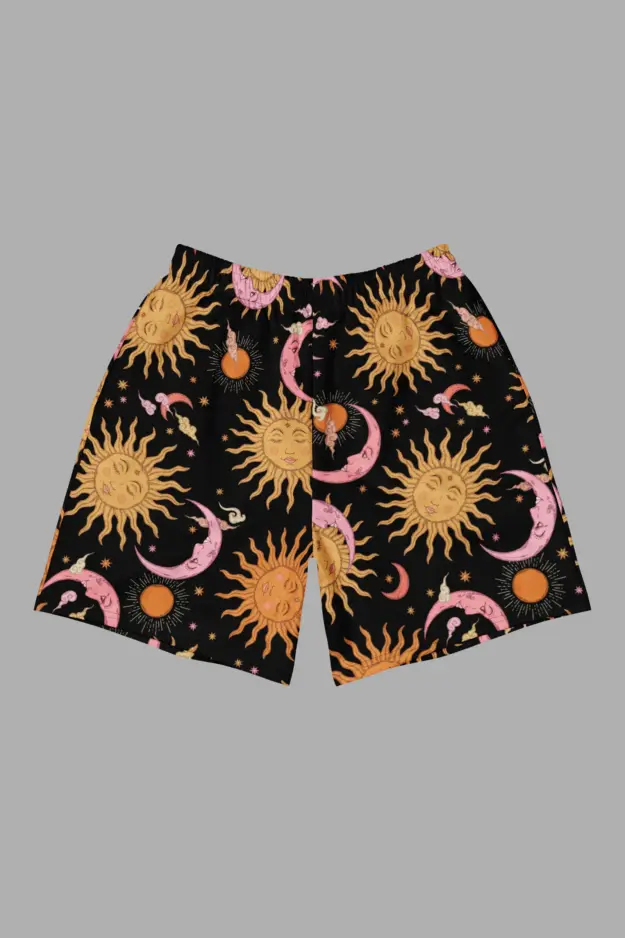 celestial dreams print unisex long athletic/ swim shorts