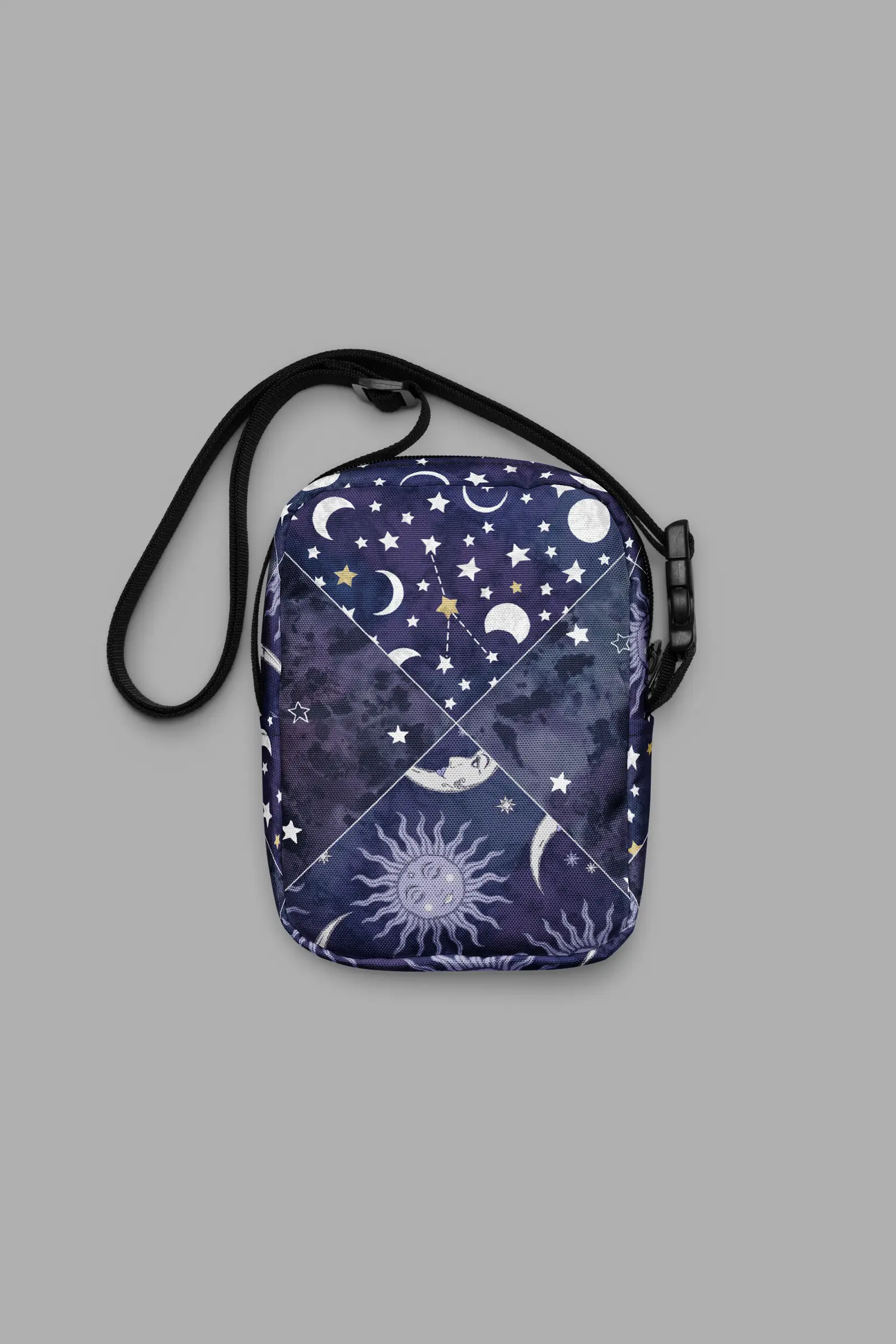celestial patchwork print utility crossbody bag 1