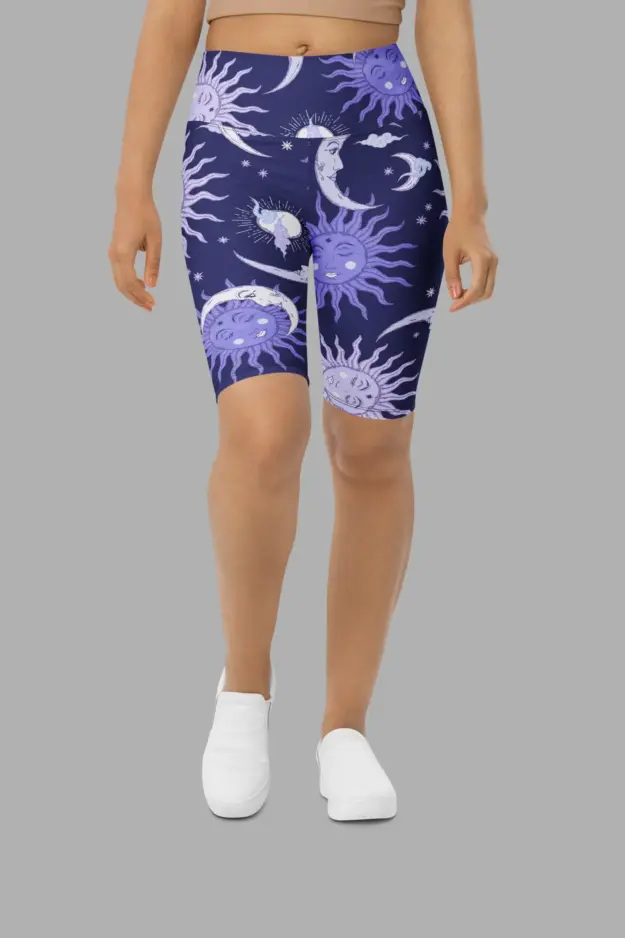 celestial whimsy biker shorts front