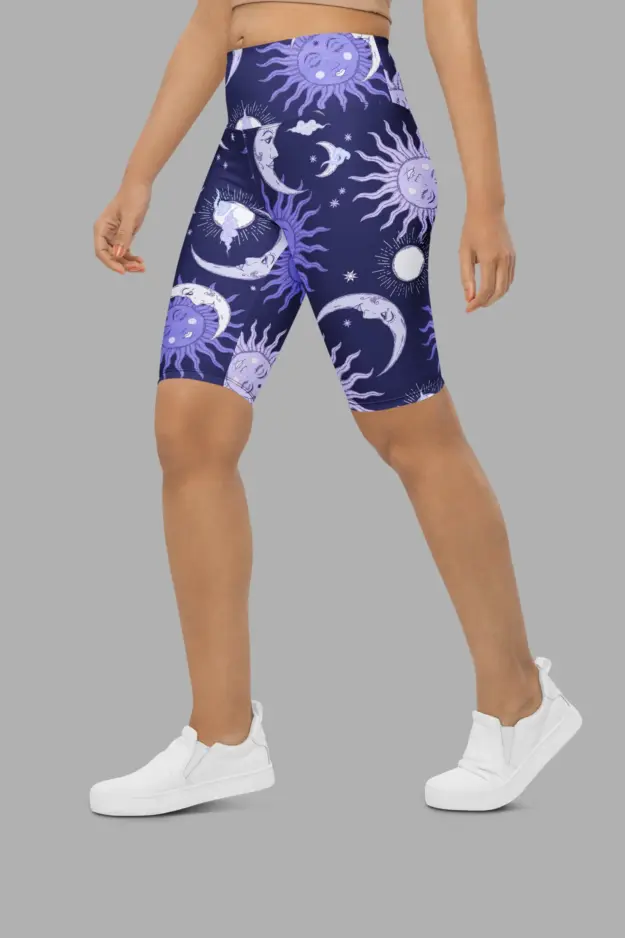 celestial whimsy biker shorts side
