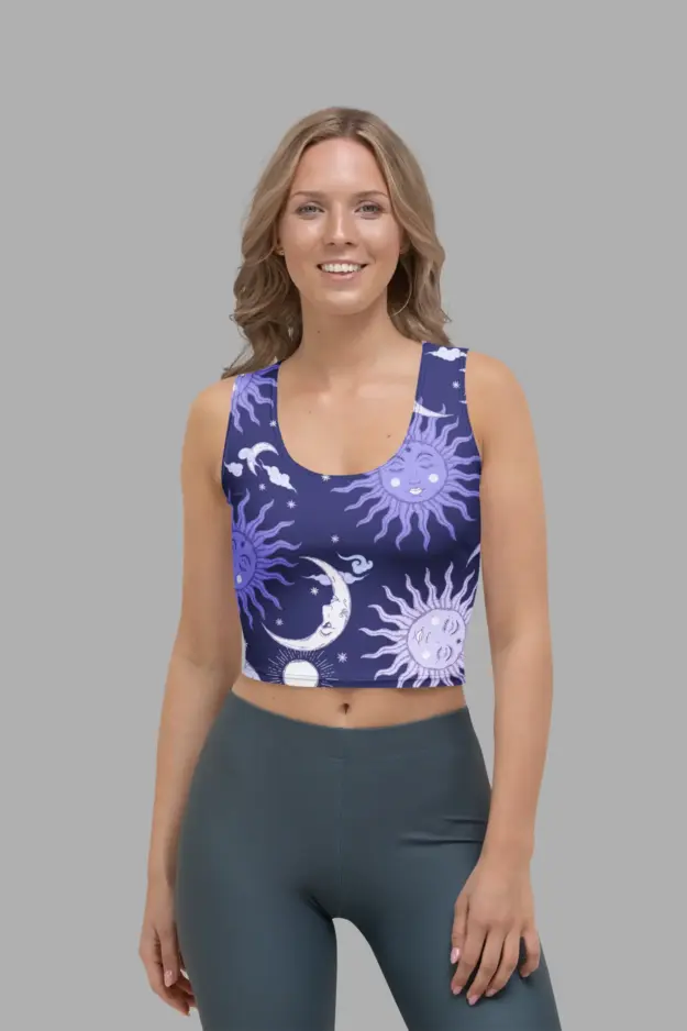 celestial whimsy print crop top