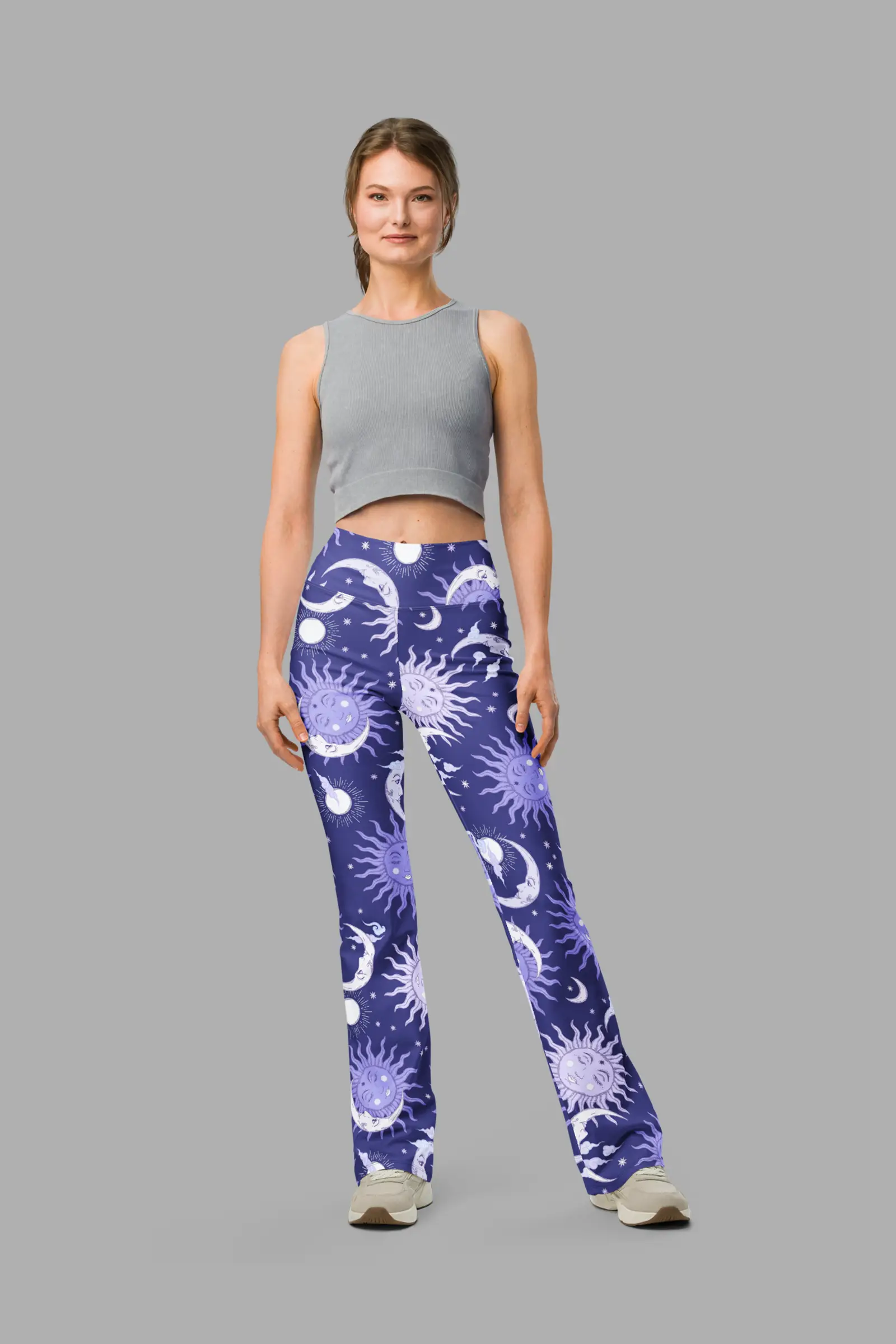 celestial whimsy flare leggings front