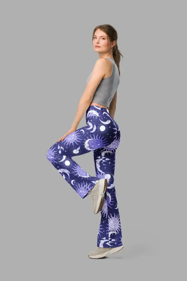 celestial whimsy flare leggings side