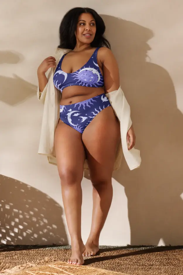 celestial whimsy high waist bikini front1