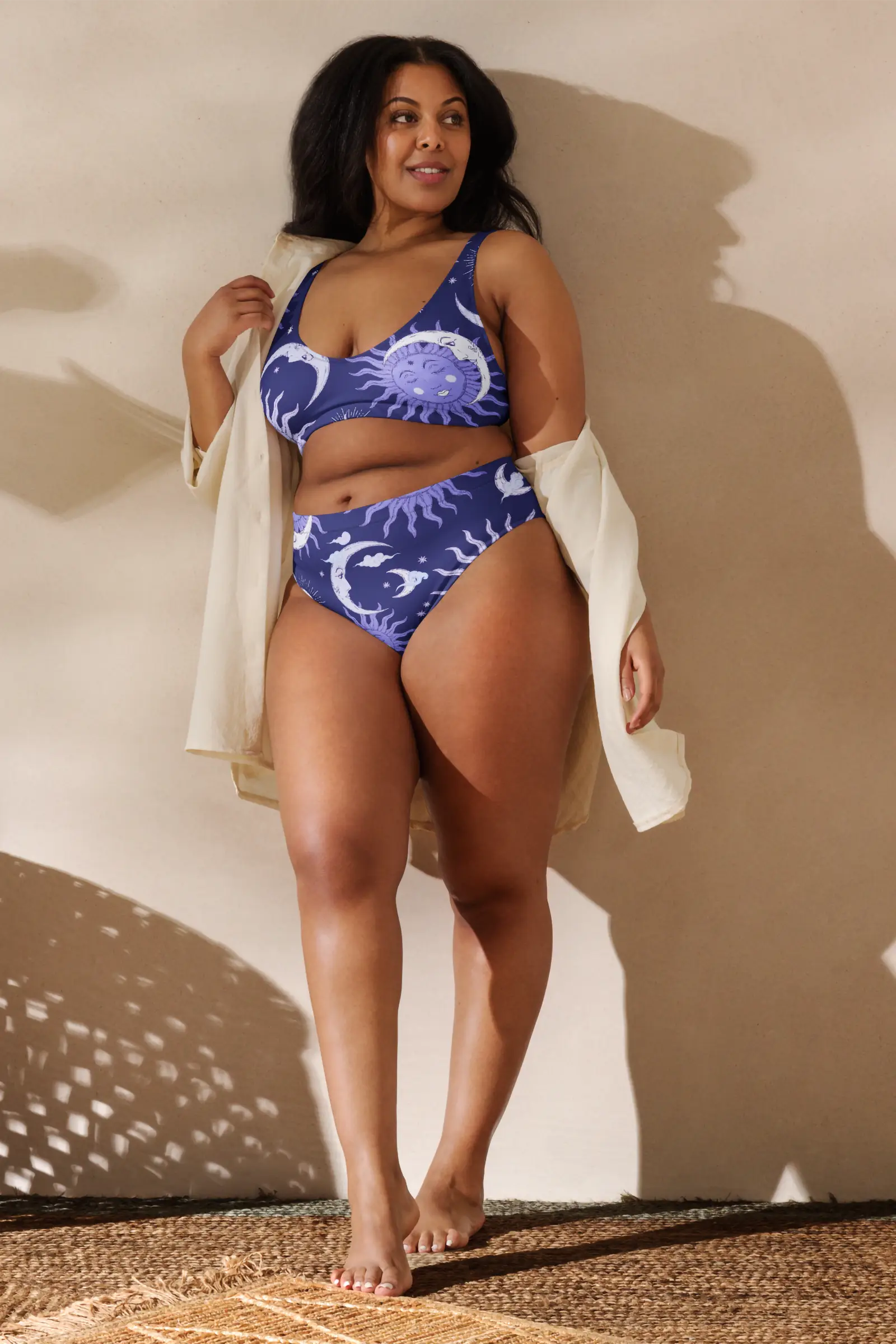 celestial whimsy high waist bikini front1