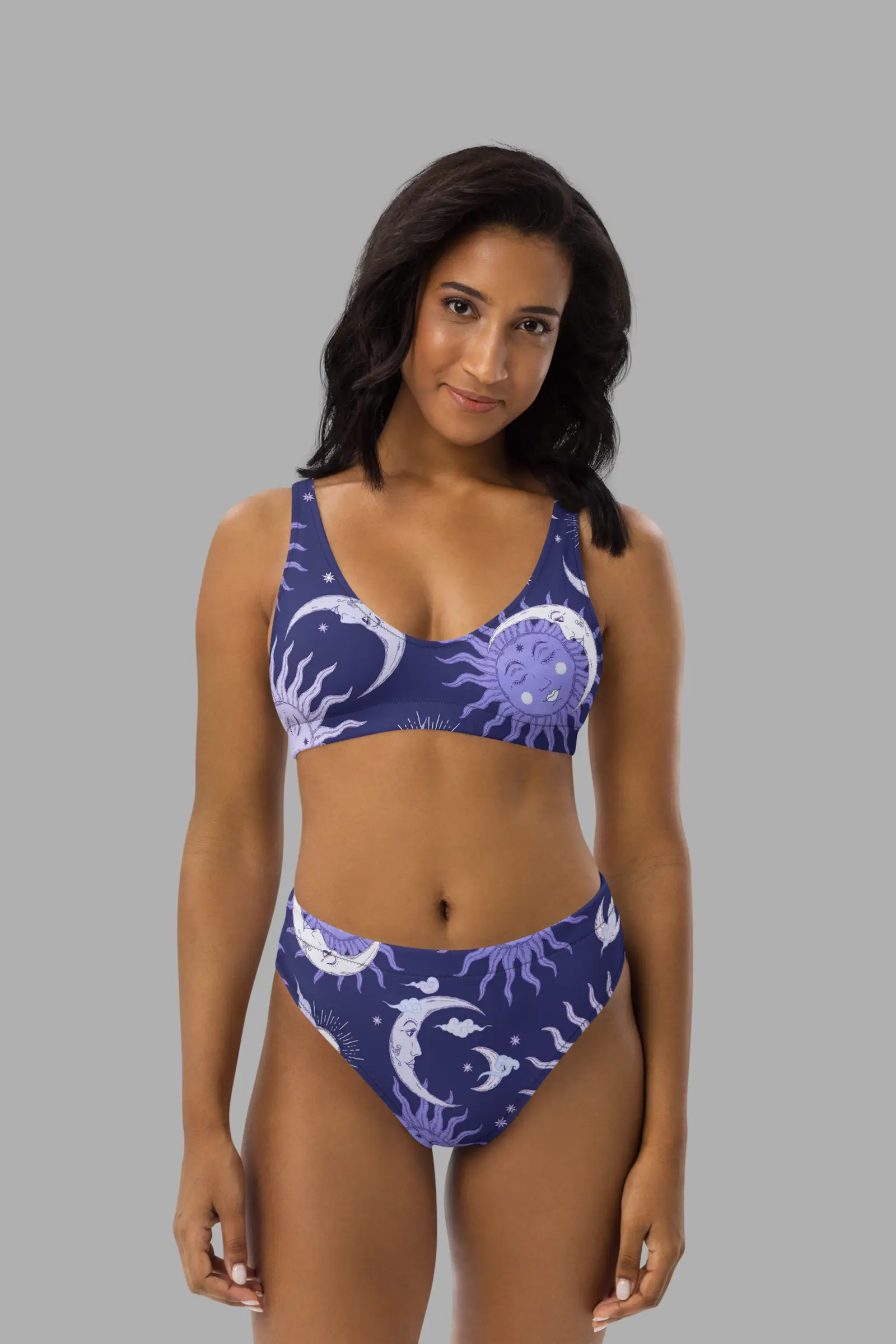celestial whimsy high waist bikini front2