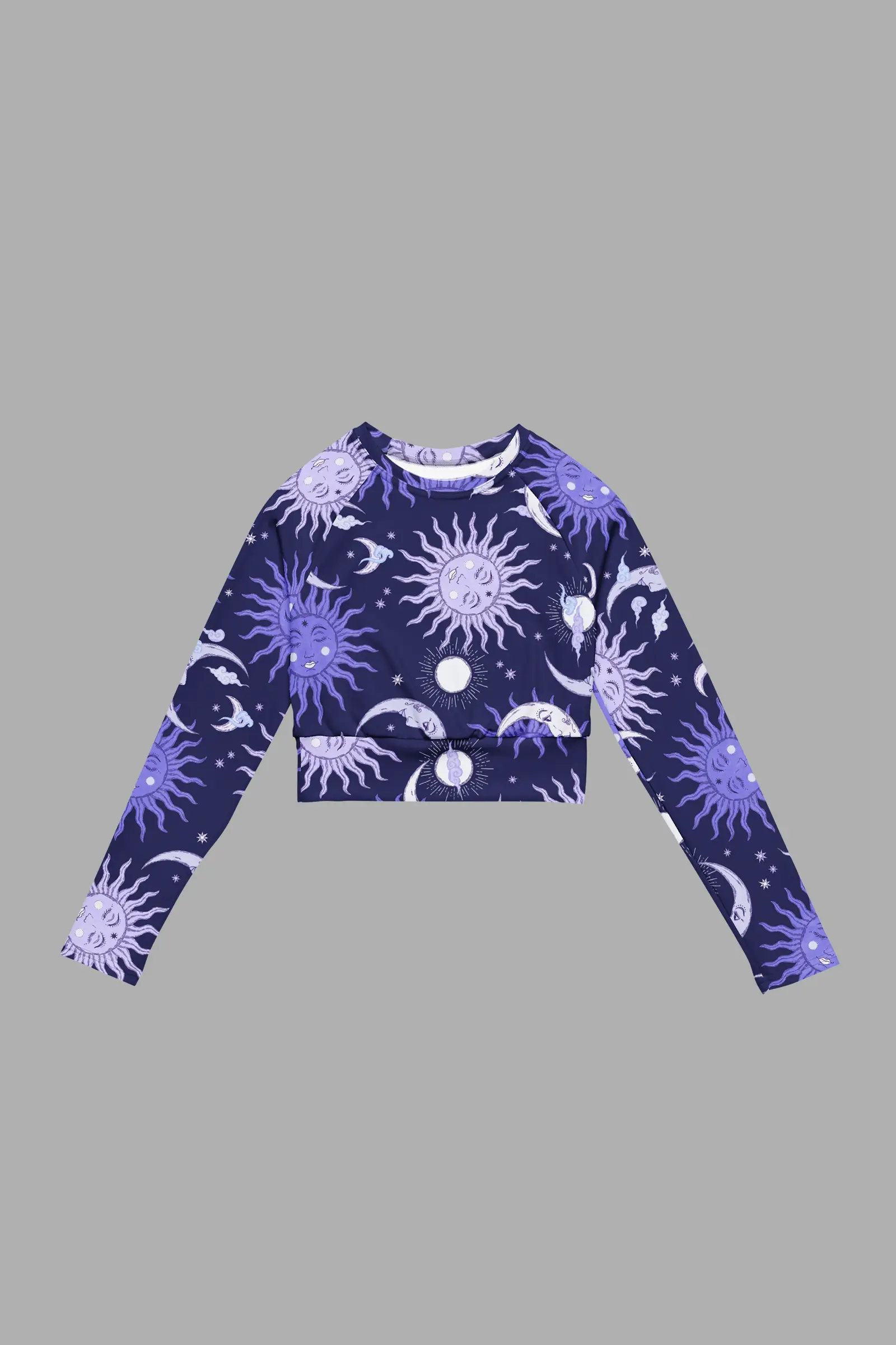 sunflower daze print recycled long sleeve crop top