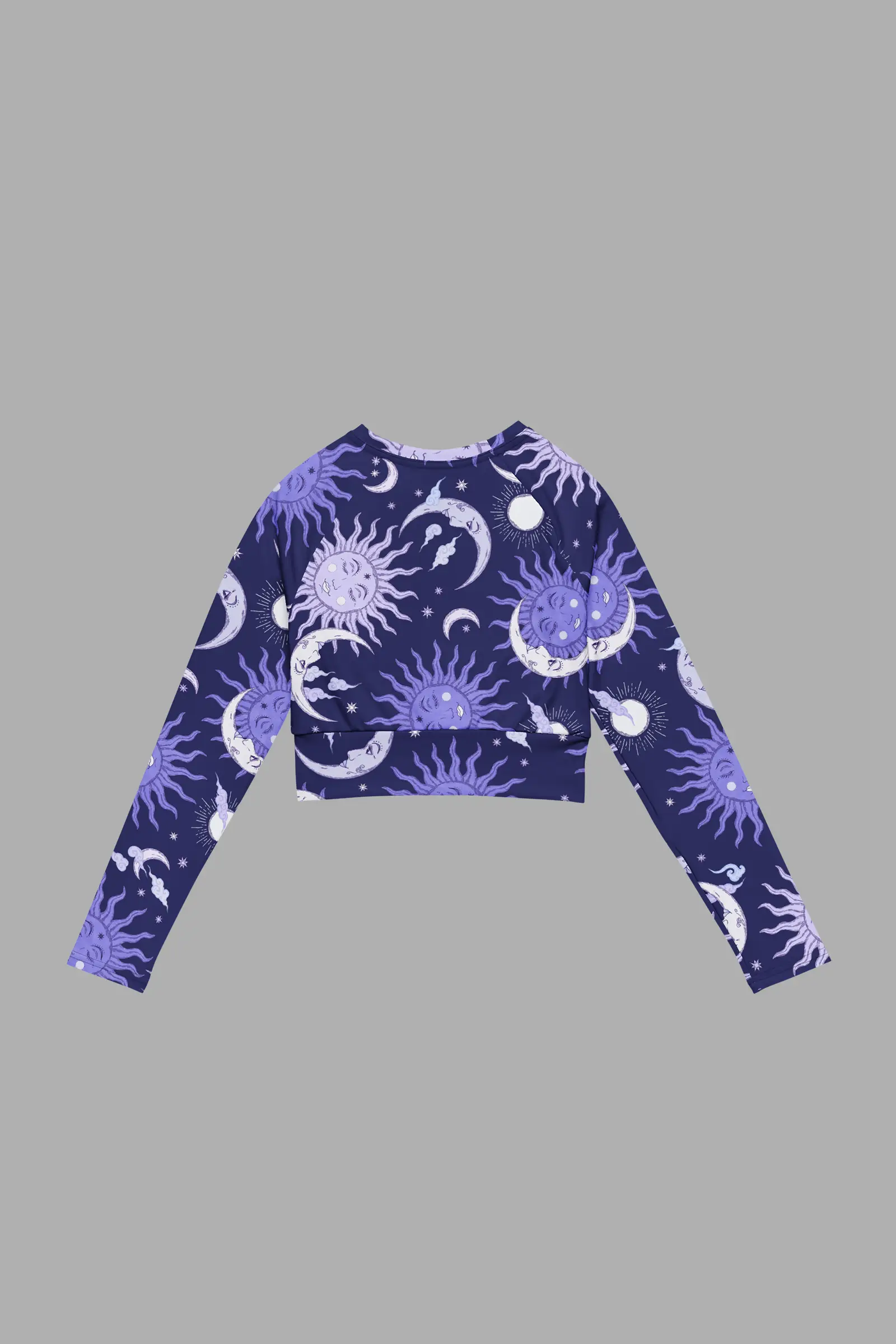 sunflower daze print recycled long sleeve crop top