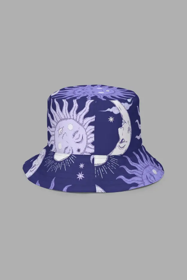 celestial whimsy print reversible bucket hat 2