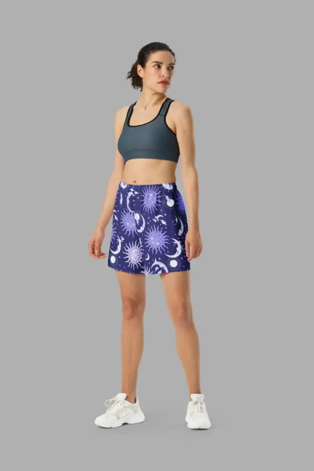 celestial whimsy print unisex athletic long shorts