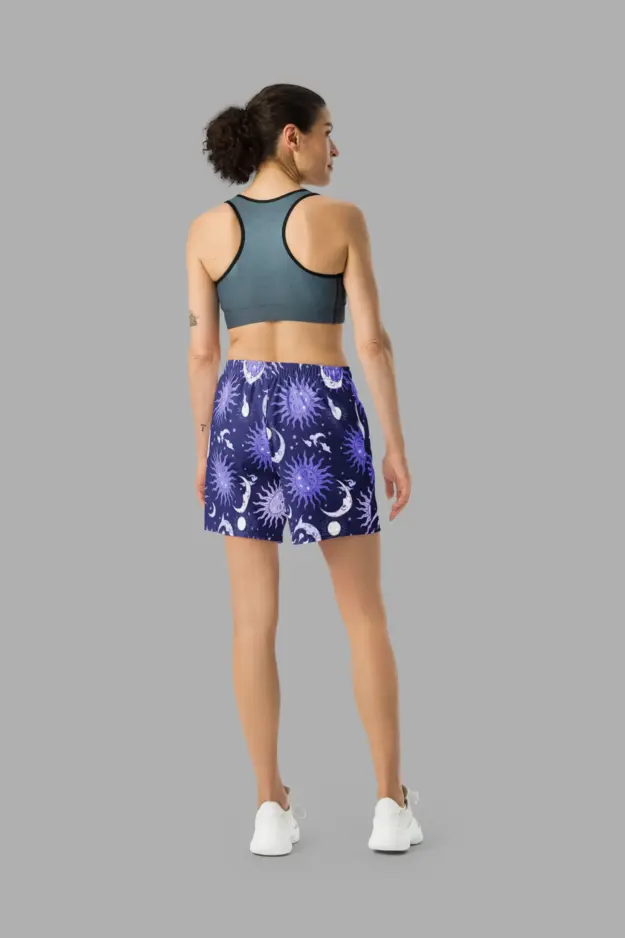celestial whimsy print unisex athletic long shorts