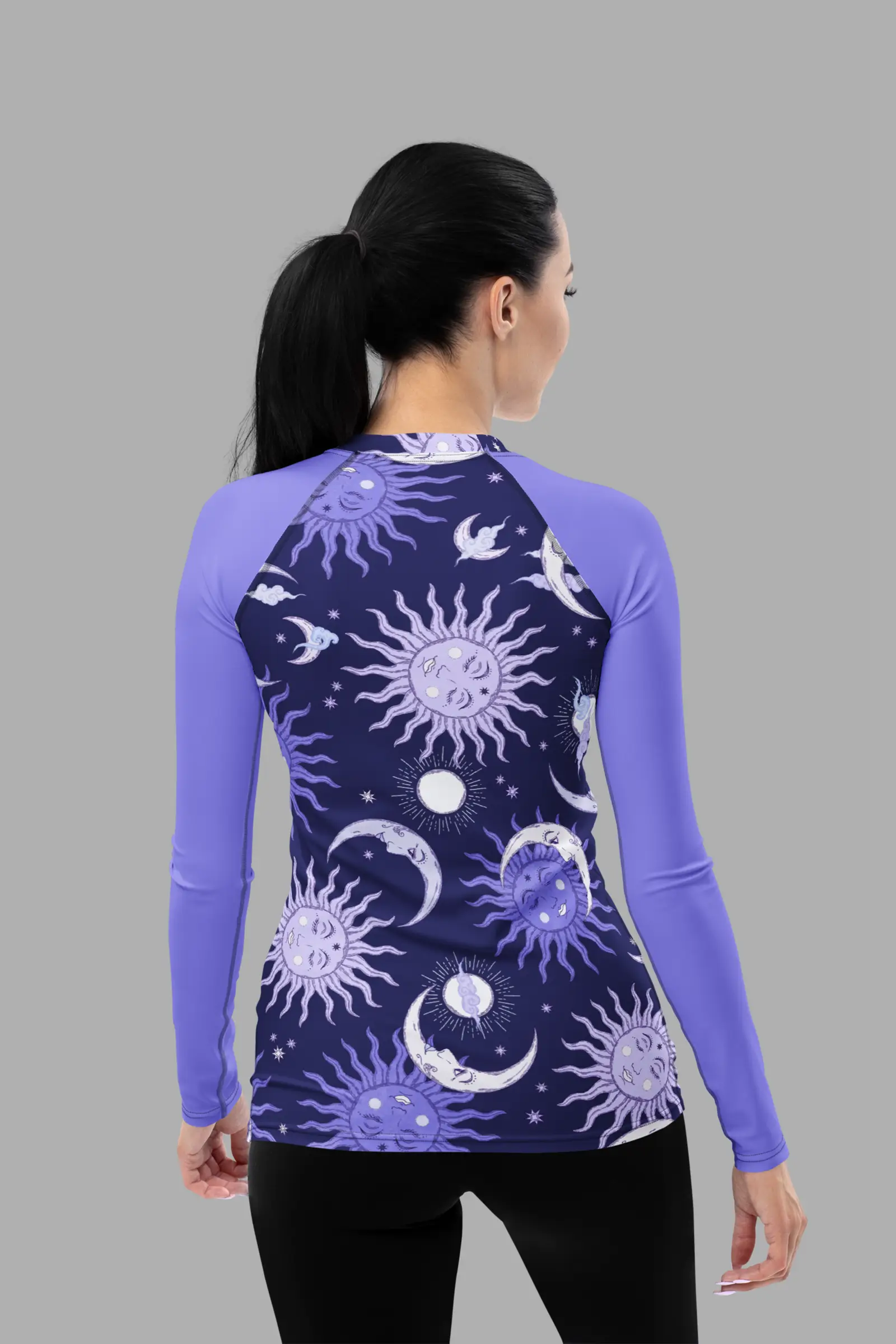 celestial whimsy rash guard back