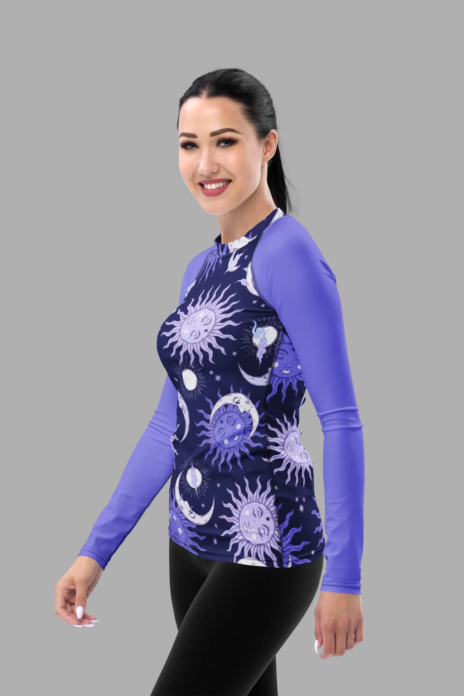 celestial whimsy rash guard side