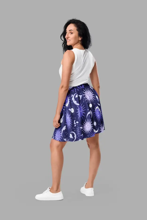 celestial whimsy skater skirt back